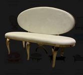 Christie White Gold Trim Loveseat Rental